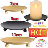 Iron Plate Candle Holder - Decorative Stand for Pillar & Ball Candles - candletown.net